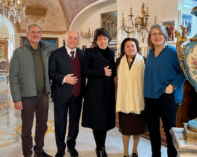 Giovanni Tucci, Matteo Giordano, Professoressa Mariateresa Giammetti, Donna Imma Polese, and researcher Marie-Therese Mäder